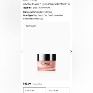 Clinique All About Eyes Cream - Silver and Pink 15ML